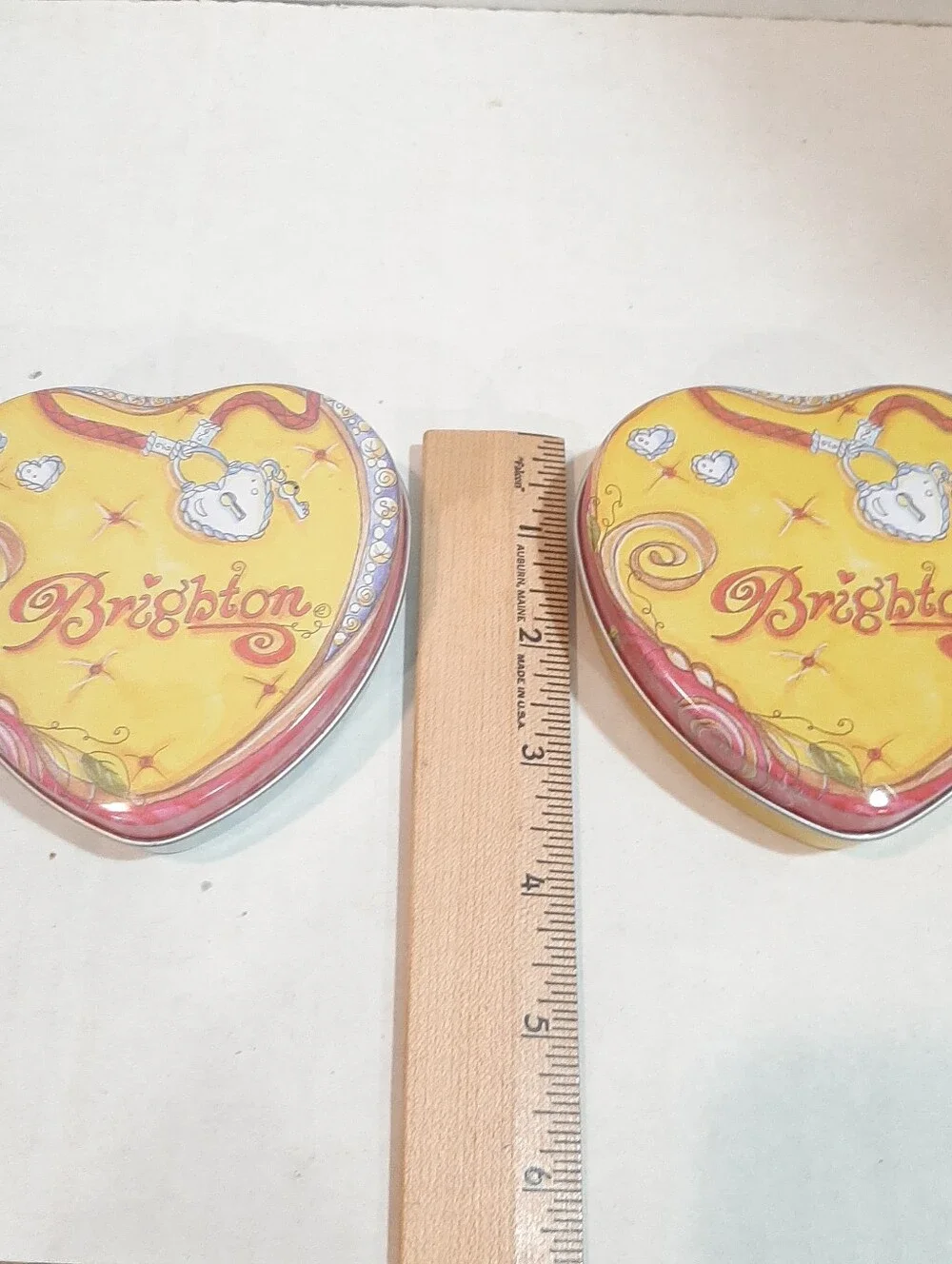 Lot of 2 Brighton heart tin containers